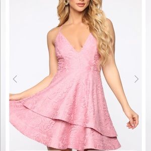 Detail Oriented Embroidered Lace Mini Dress - Rose